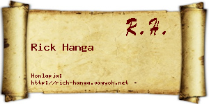 Rick Hanga névjegykártya